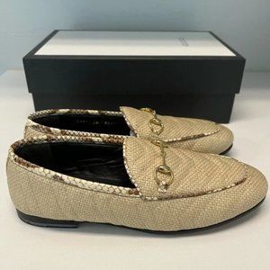 Gucci Straw Raffia Matt Elaphe loafers EU 38